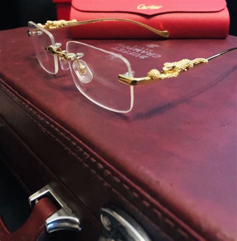 cartier black eyeglasses|cartier rimless glasses for sale.